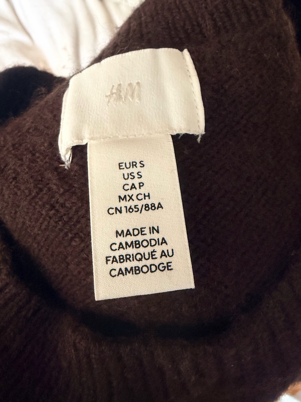 H&M Wool Blend Crew Neck Loose Fit Knitted Sweater Vest Size Small Brown - Picture 5 of 6